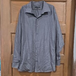 TINTOY Men's Gray Microdot Long-Sleeve Dress Shirt